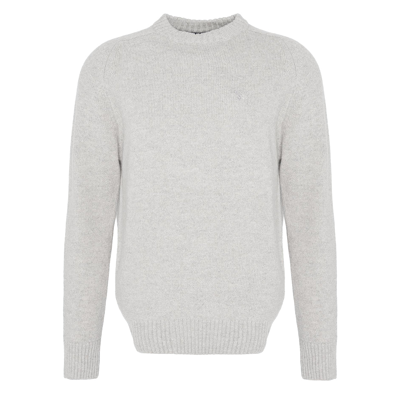 Barbour Grangetown Merino Crew Neck Sweater Light Grey - Parasol Store