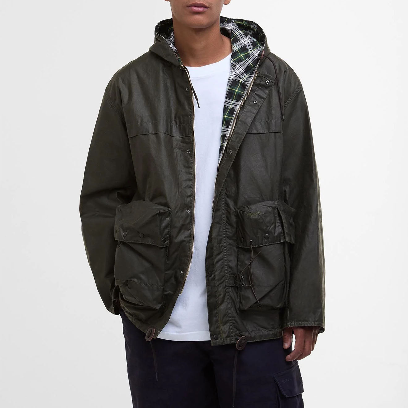 Barbour Modified Durham Wax Jacket Archive Olive - Parasol Store