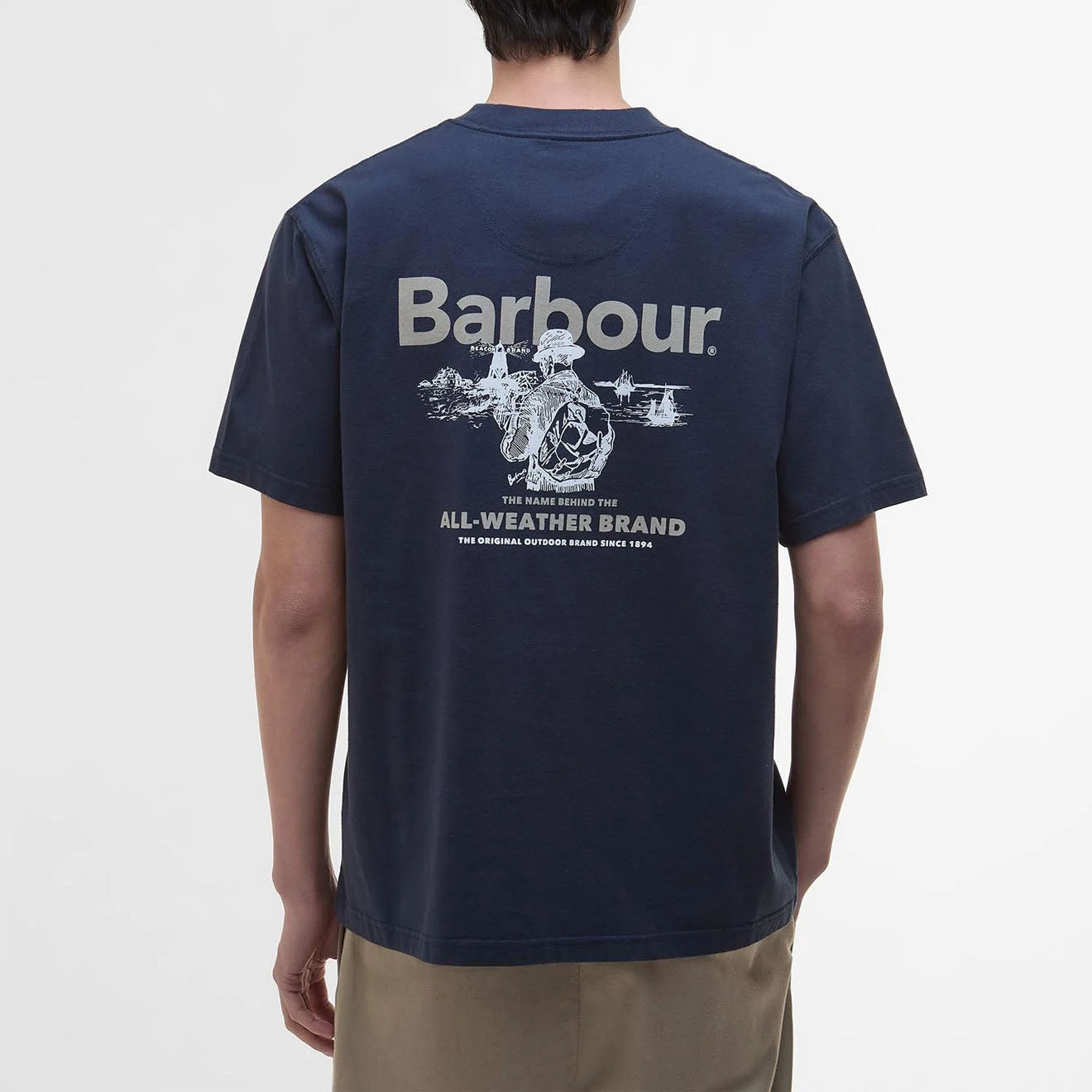 Barbour Outdoors Graphic Fit T-Shirt Navy - Parasol Store
