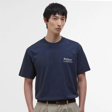 Barbour Outdoors Graphic Fit T-Shirt Navy - Parasol Store