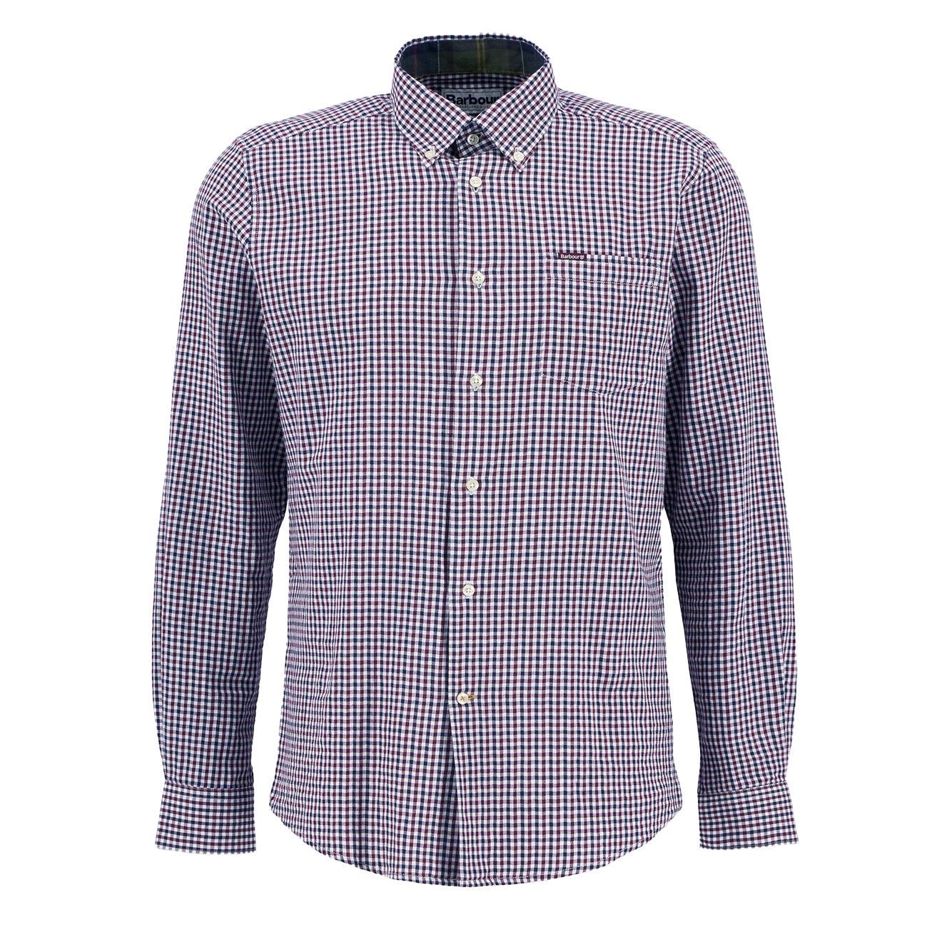 Barbour Padshaw Tailored Gingham Shirt Rich Red - Parasol Store
