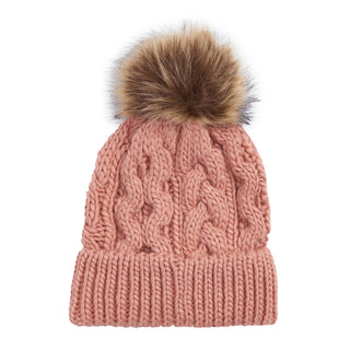 Barbour Penshaw Beanie Hat Pink Rust - Parasol Store