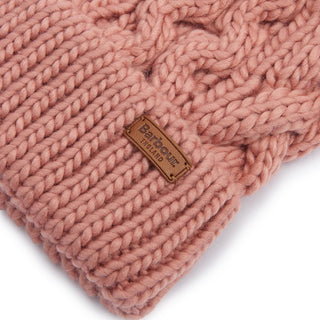 Barbour Penshaw Beanie Hat Pink Rust - Parasol Store