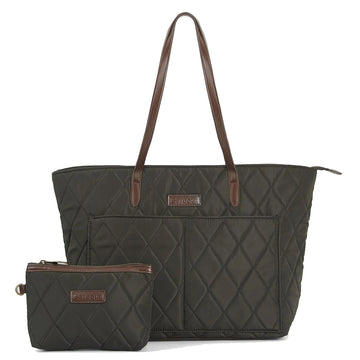 Barbour Quilted Tote Bag Olive Barbour