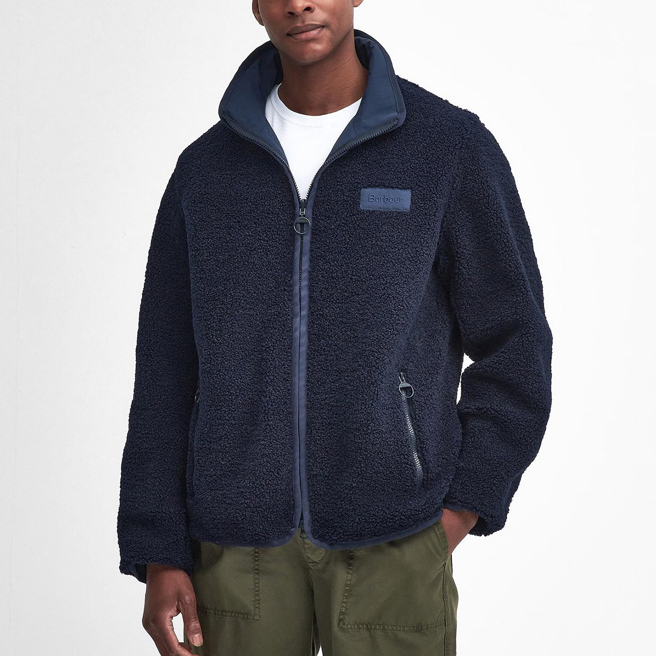 Barbour Reversible Fleece Jacket Navy - Parasol Store