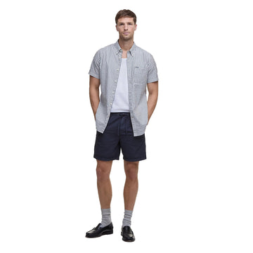 Barbour Seersucker Relaxed Short Navy - Parasol Store