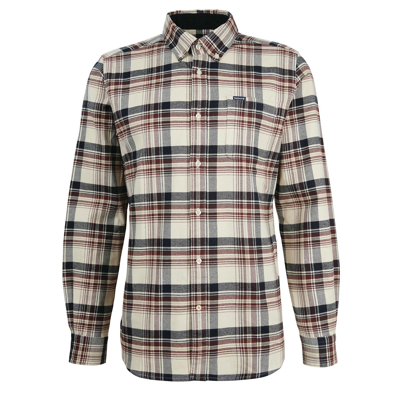 Barbour Shieldton Tailored Checked Shirt Ecru - Parasol Store