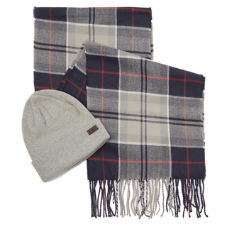 Barbour Swinton Beanie & Galingale Scarf Gift Set Blue Granite - Parasol Store