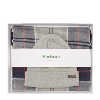Barbour Swinton Beanie & Galingale Scarf Gift Set Blue Granite - Parasol Store