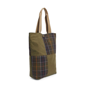 Barbour Transport Patchwork Tote Bag Dusky Green - Parasol Store