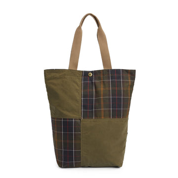 Barbour Transport Patchwork Tote Bag Dusky Green - Parasol Store