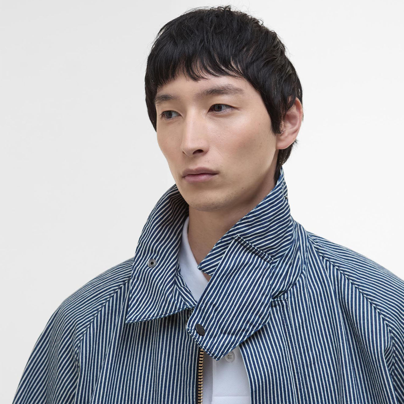 Barbour Transport Stripe Casual Jacket Indigo Stripe - Parasol Store