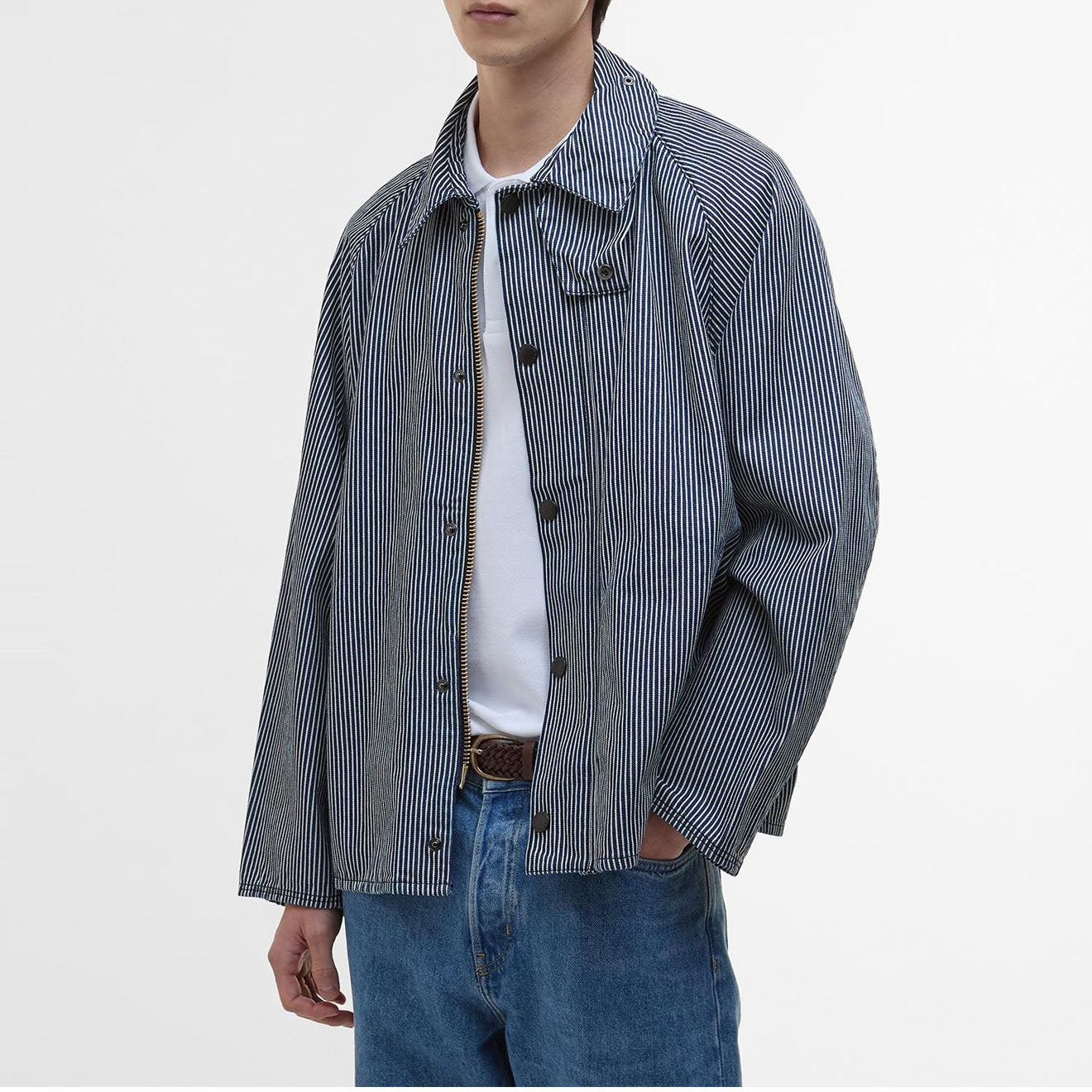 Barbour Transport Stripe Casual Jacket Indigo Stripe - Parasol Store
