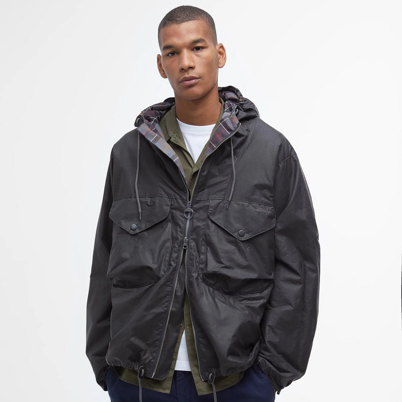 Barbour Utility Sapper Wax Jacket Charcoal - Parasol Store