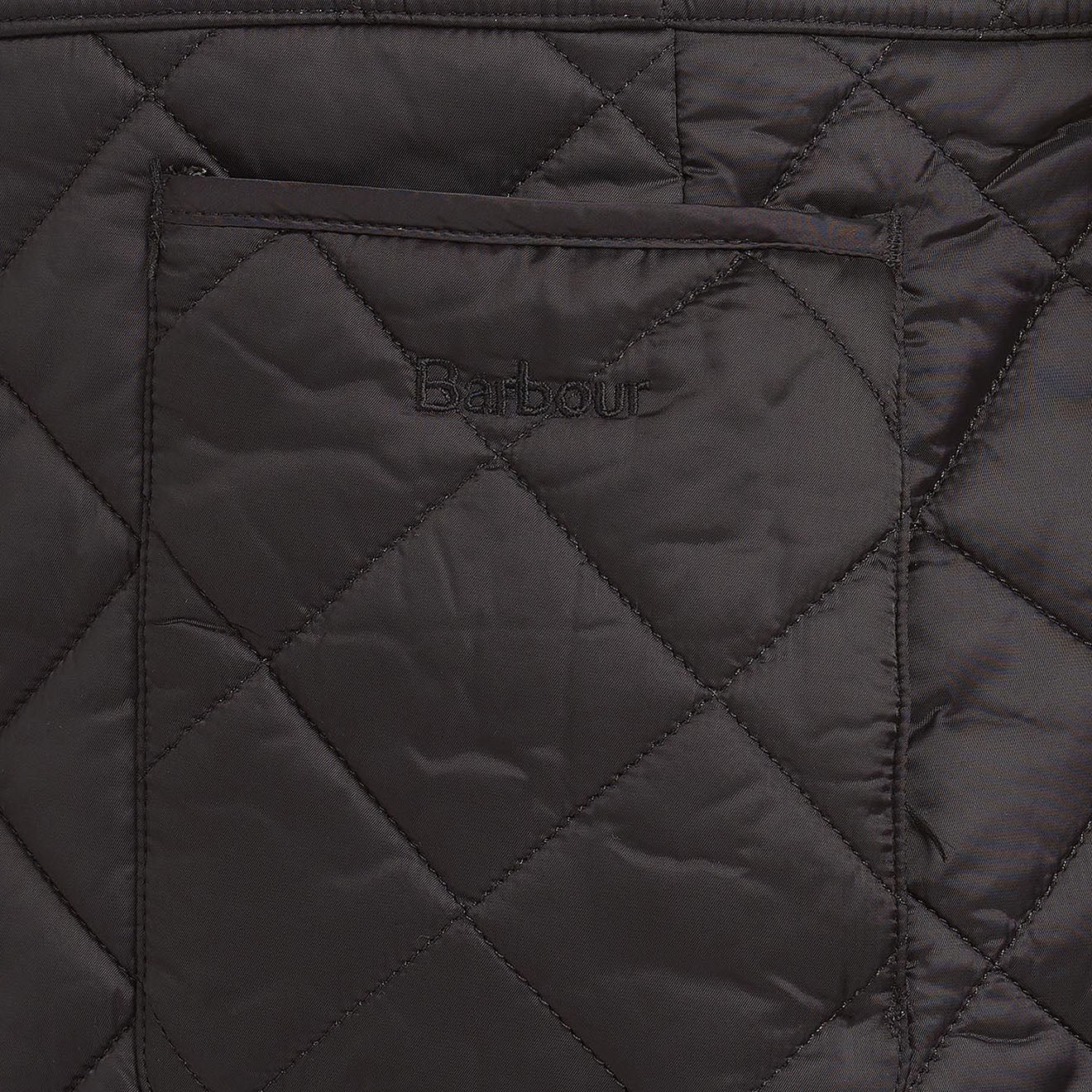 Barbour Womens Deveron Quilted Jacket Black / Olive - Parasol Store