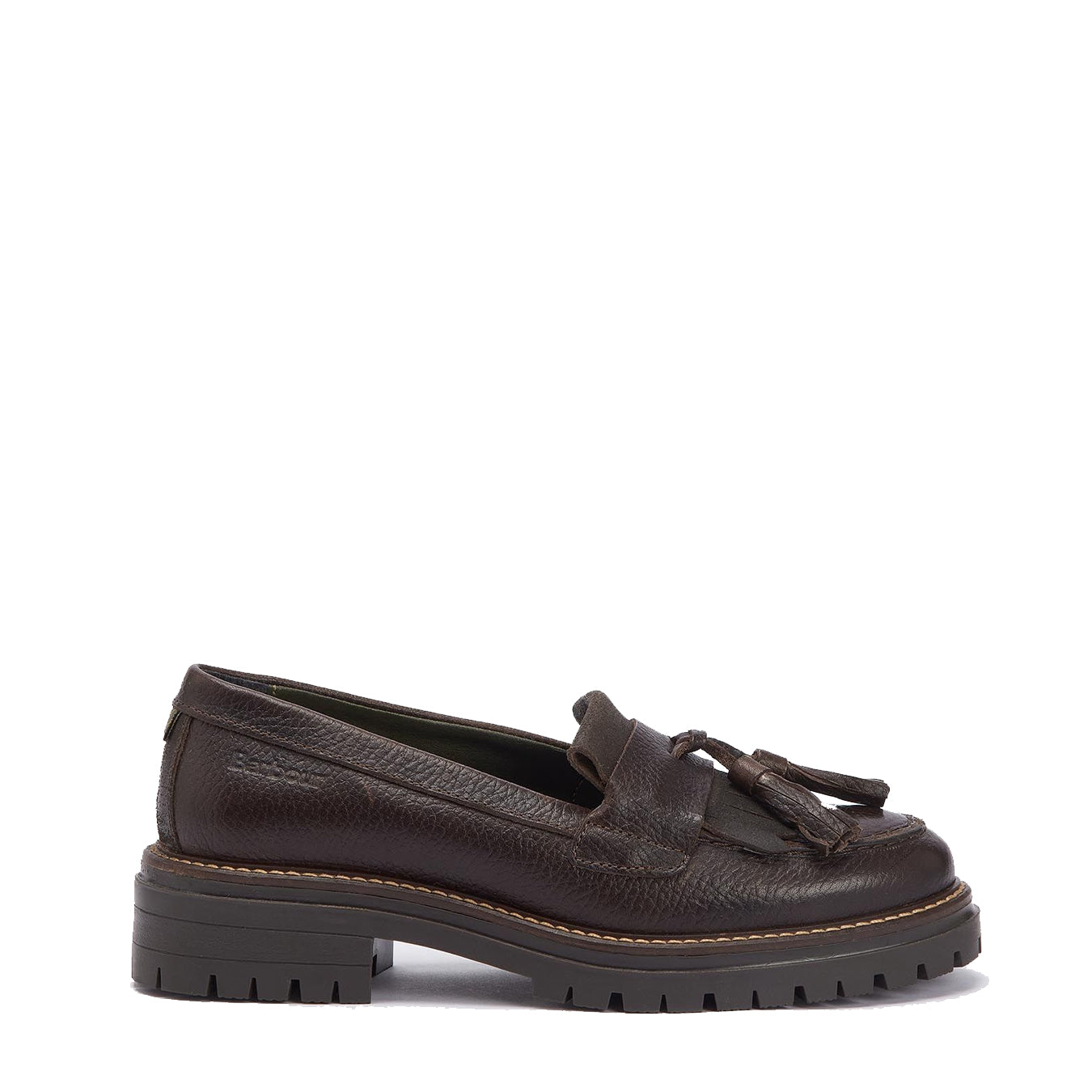 Barbour Womens Dolores Tassel Trim Loafer Dark Brown - Parasol Store