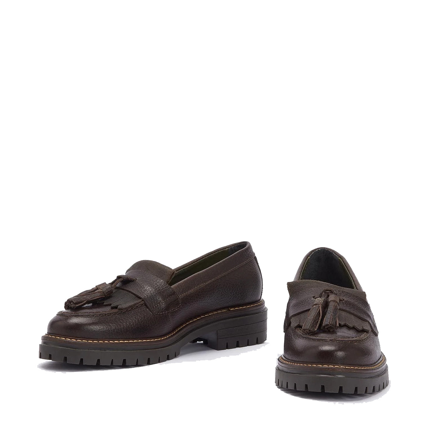 Barbour Womens Dolores Tassel Trim Loafer Dark Brown - Parasol Store
