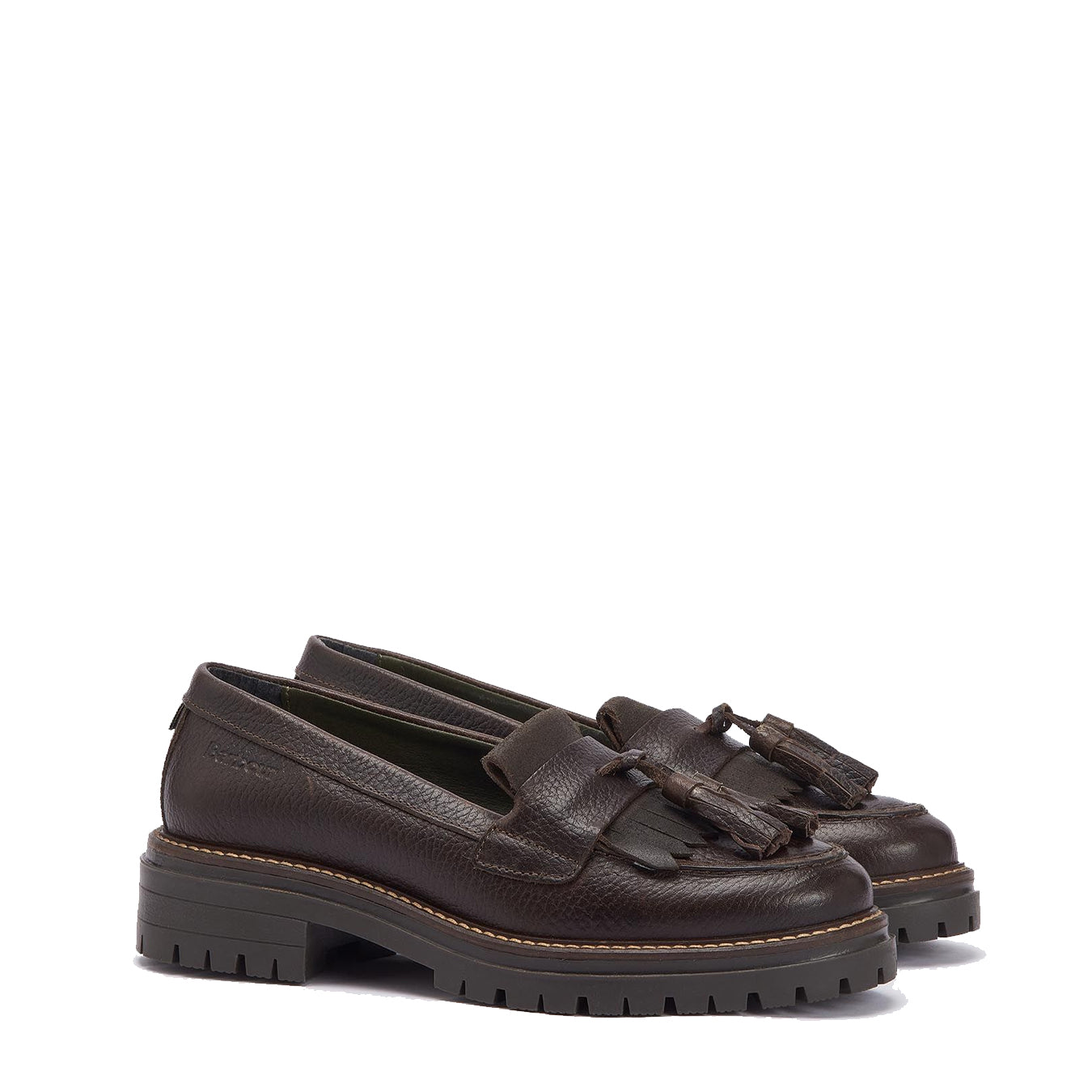 Barbour Womens Dolores Tassel Trim Loafer Dark Brown - Parasol Store