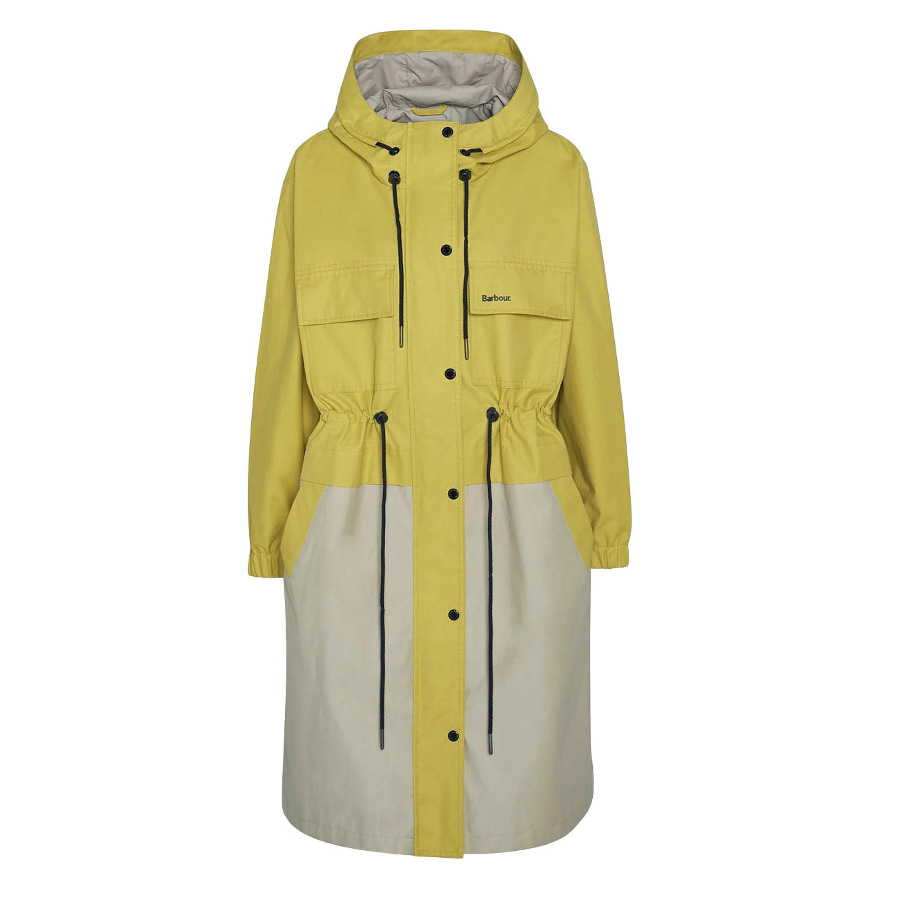 Barbour Womens Evie Showerproof Parka Limeade/Light Sand - Parasol Store