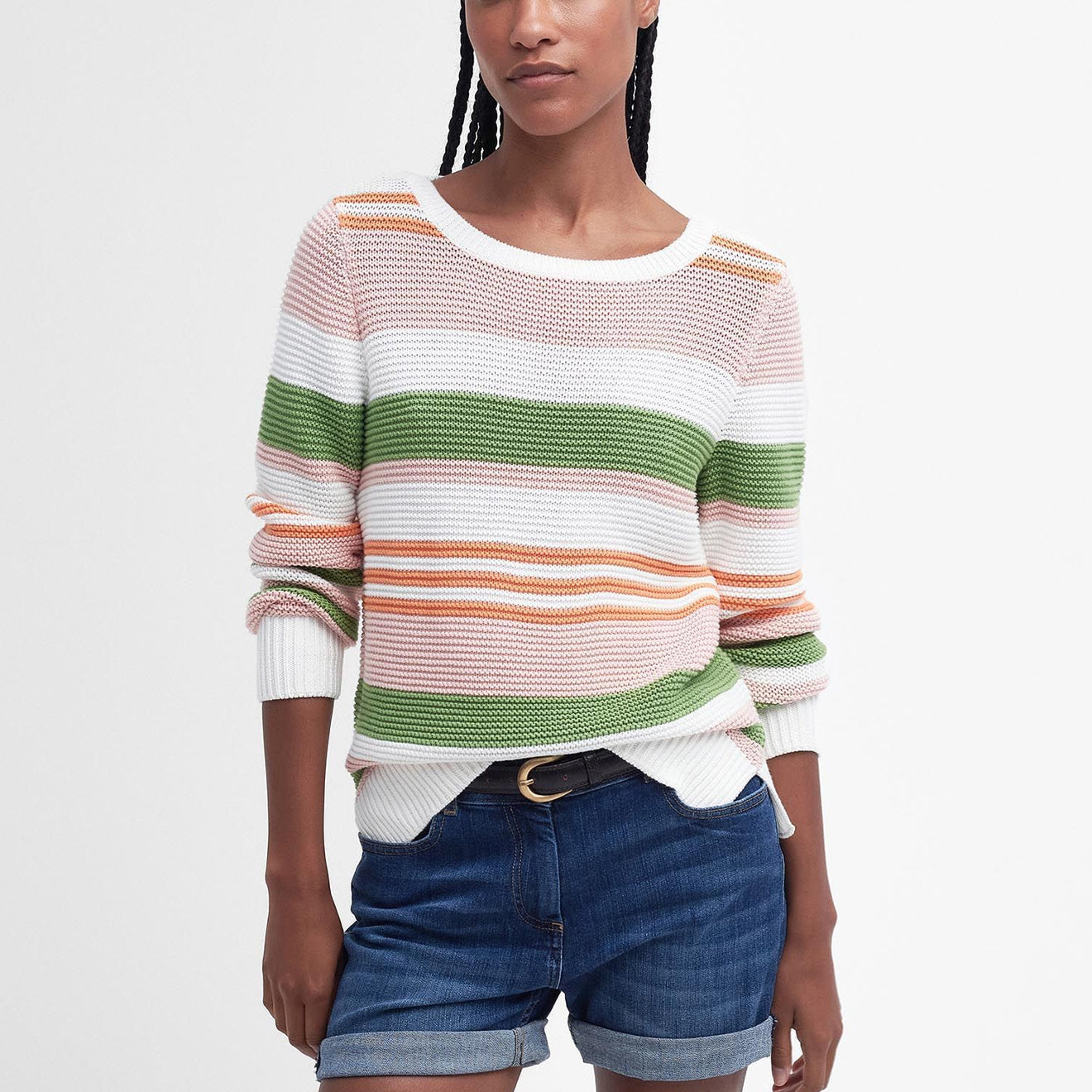 Barbour Womens Littlehampton Knitted Sweater Multi Stripe - Parasol Store