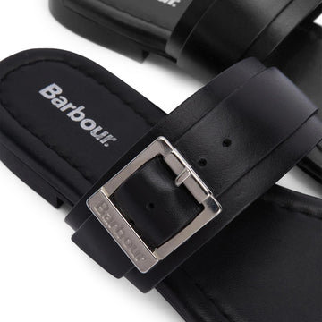 Barbour Womens Louise Flat Sandal Black - Parasol Store