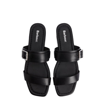 Barbour Womens Louise Flat Sandal Black - Parasol Store