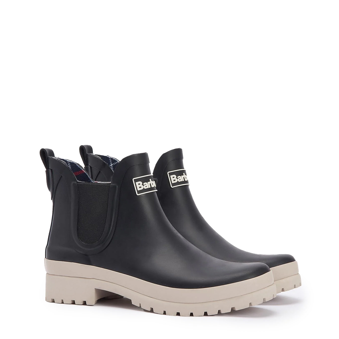 Barbour Womens Mallow Chelsea Welly Black/White Pepper - Parasol Store