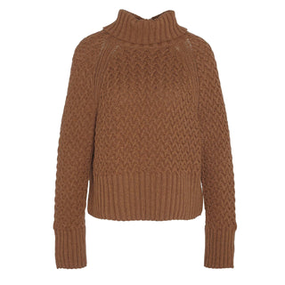 Barbour Womens Malton Knitted Jumper Old Gold - Parasol Store