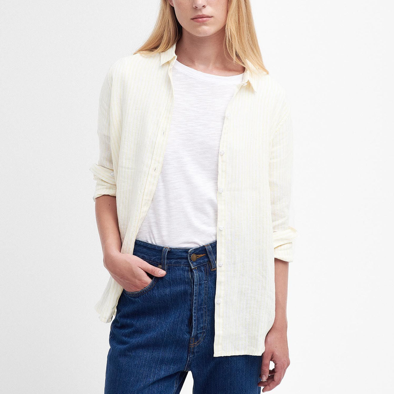 Barbour Womens Marine Relaxed Shirt Lemonade - Parasol Store