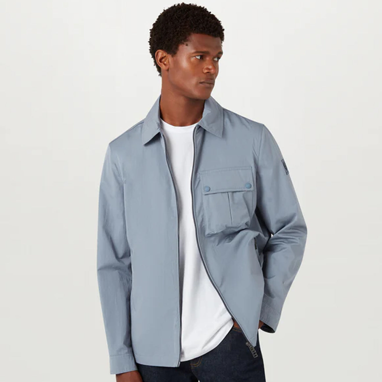 Belstaff Drome Overshirt Blue Flint - Parasol Store
