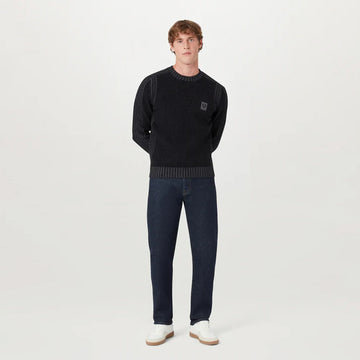 Belstaff Seasonal Watch Crewneck Jumper Black / Tornado Grey - Parasol Store