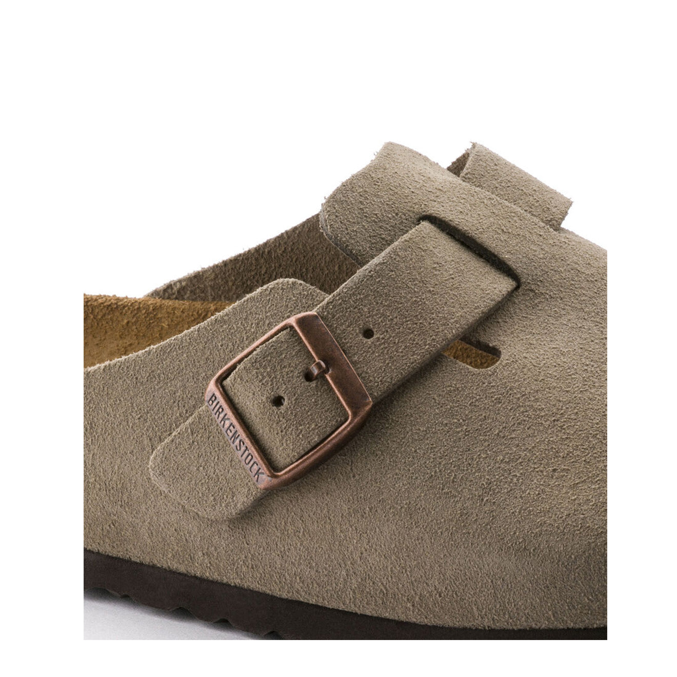 Birkenstock Womens Boston SFB VL Narrow Sandal Taupe - Parasol Store