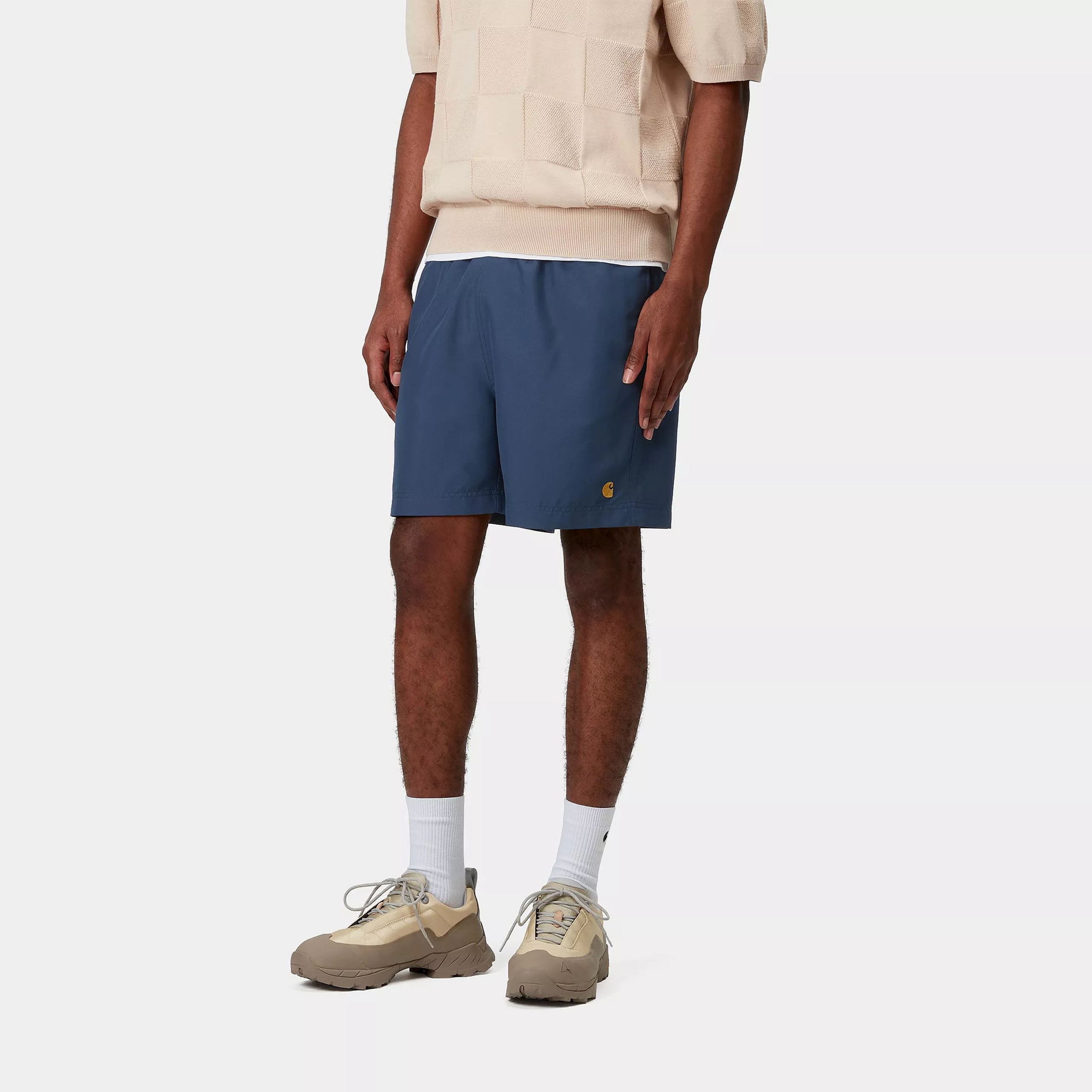 Carhartt WIP Chase Swim Trunks Dusky Blue / Gold