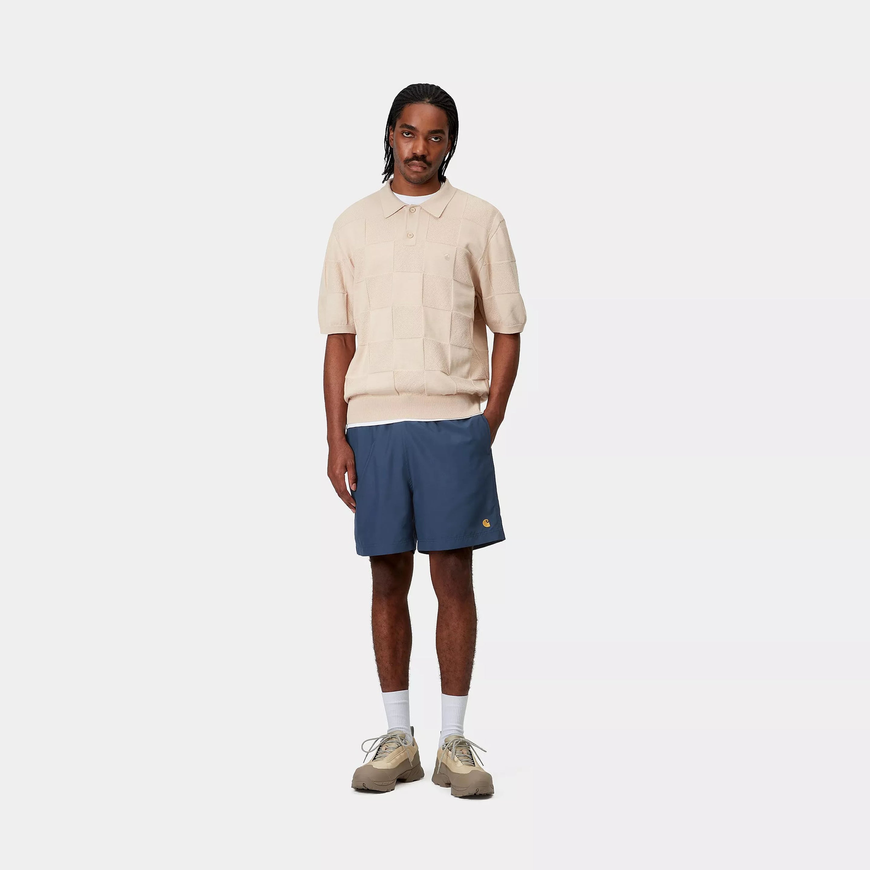 Carhartt WIP Chase Swim Trunks Dusky Blue / Gold
