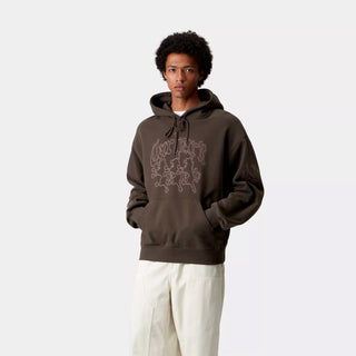 Carhartt WIP Hooded Hackwork Sweat Vitola / Glassy Pink - Parasol Store