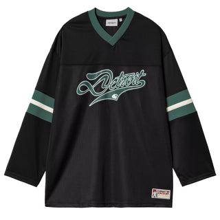 Carhartt WIP L/S Detroit Mesh T-Shirt Black / Conifer / Wax - Parasol Store