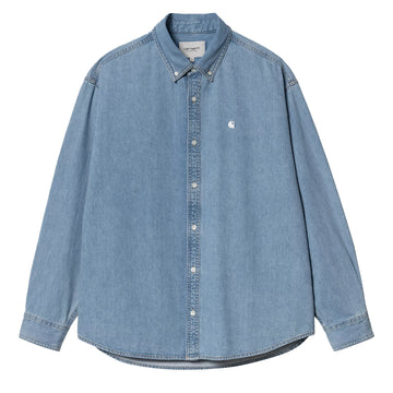 Carhartt WIP L/S Lucas Shirt Blue Bleached - Parasol Store