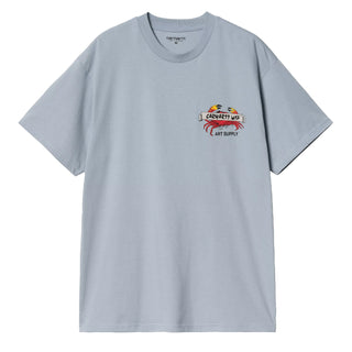 Carhartt WIP S/S Crab Paint T-Shirt Frosted Blue - Parasol Store