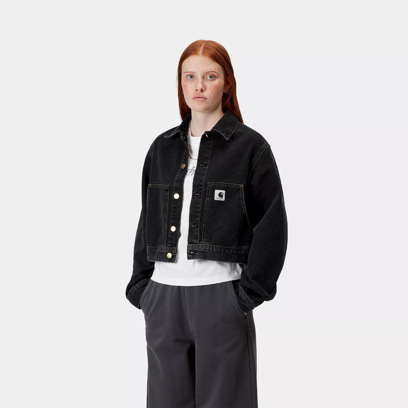 Carhartt WIP Womens Arca jacket Black Stone Washed - Parasol Store