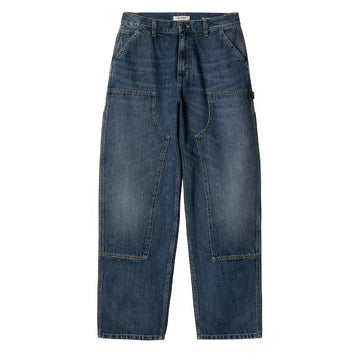 Carhartt WIP Womens Brandon Double Knee Pant Blue Dark Used Wash - Parasol Store