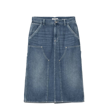 Carhartt WIP Womens Double Knee Skirt Blue Dark Used Wash - Parasol Store