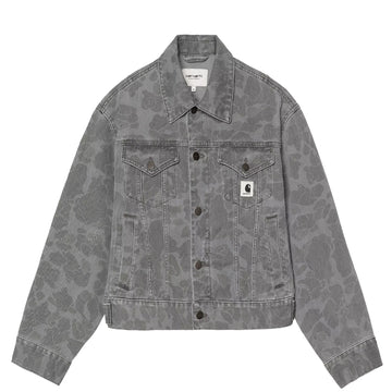 Carhartt WIP Womens Duck Orell Jacket Camo Duck Black Heavy Bleached - Parasol Store