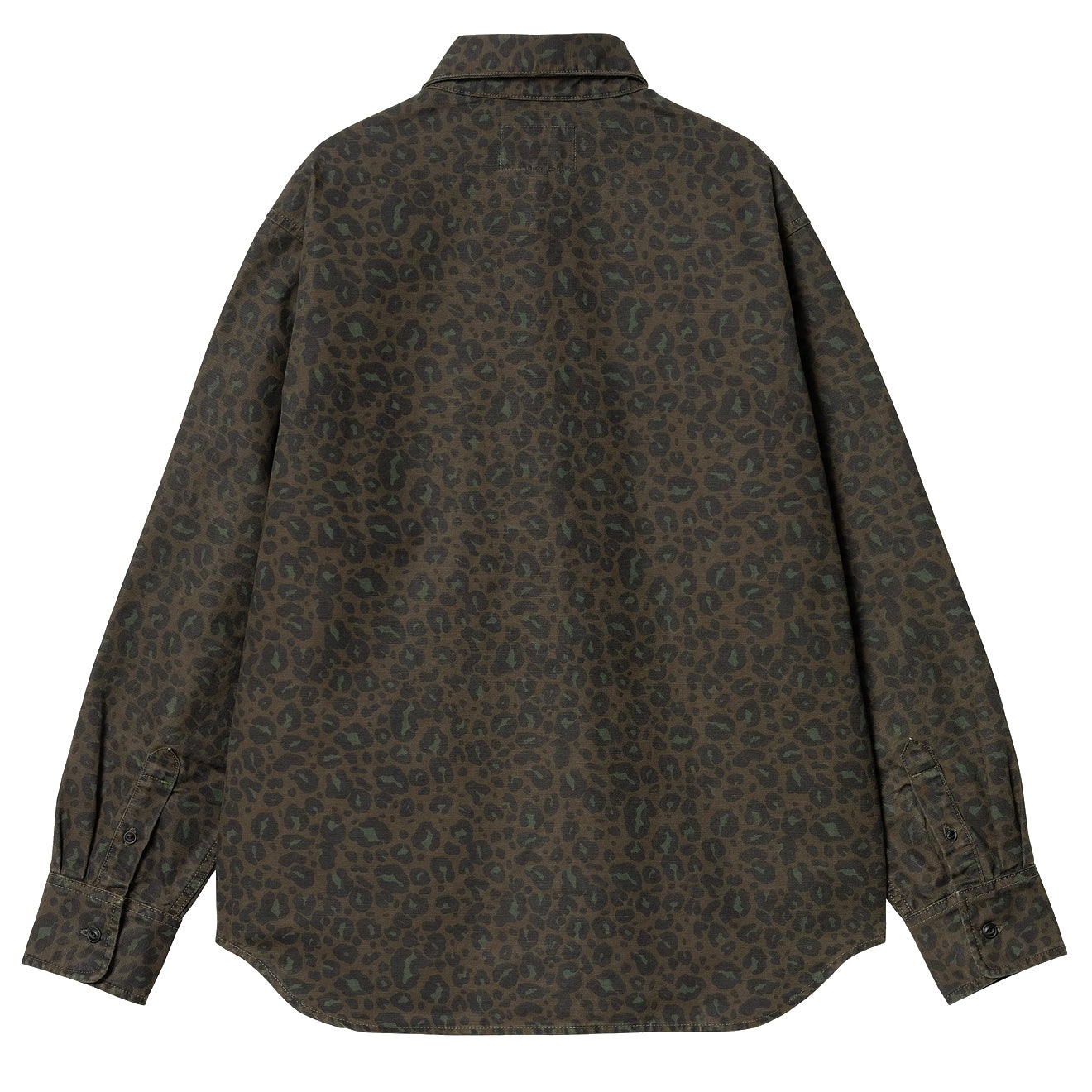 Carhartt WIP Womens L/S Leo Shirt Camo Leo Tamarind / Office Green Garment Dyed - Parasol Store