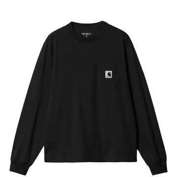 Carhartt WIP Womens L/S Pocket T-Shirt Black - Parasol Store
