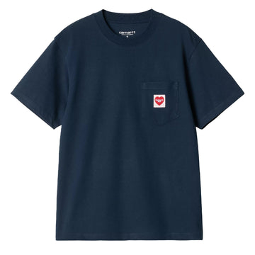 Carhartt WIP Womens S/S Pocket Heart T-Shirt Ink / Red - Parasol Store