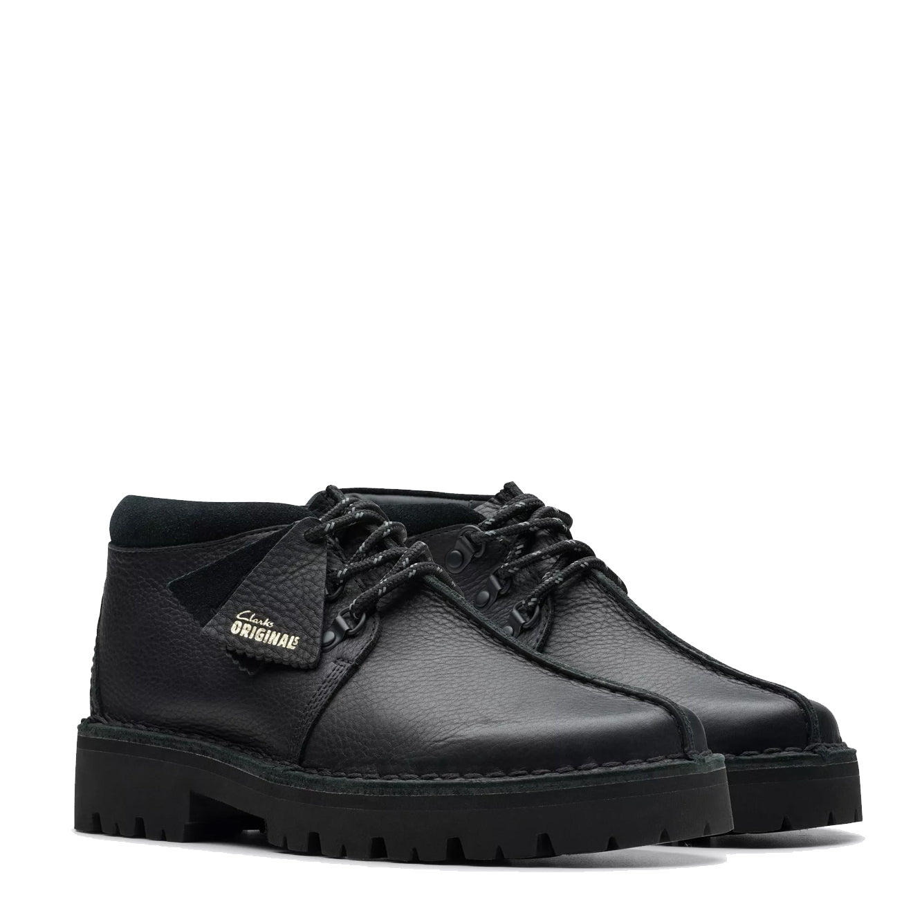 Clarks Originals Trek Hike Shoe Black Leather - Parasol Store