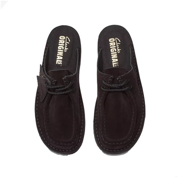 Clarks Originals Womens DSRT Nomad Mule Black Suede - Parasol Store