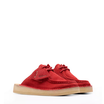 Clarks Originals Womens DSRT Nomad Mule Red Suede - Parasol Store