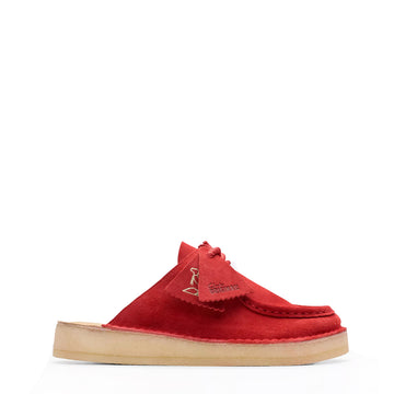 Clarks Originals Womens DSRT Nomad Mule Red Suede - Parasol Store