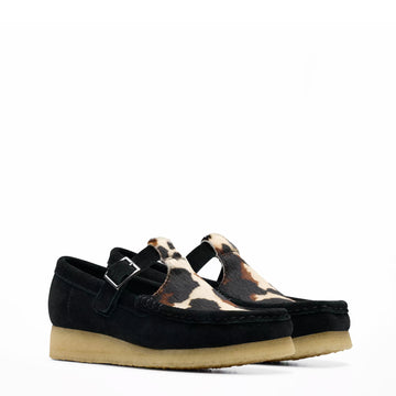 Clarks Originals Womens Wallabee T Bar Black Interest - Parasol Store
